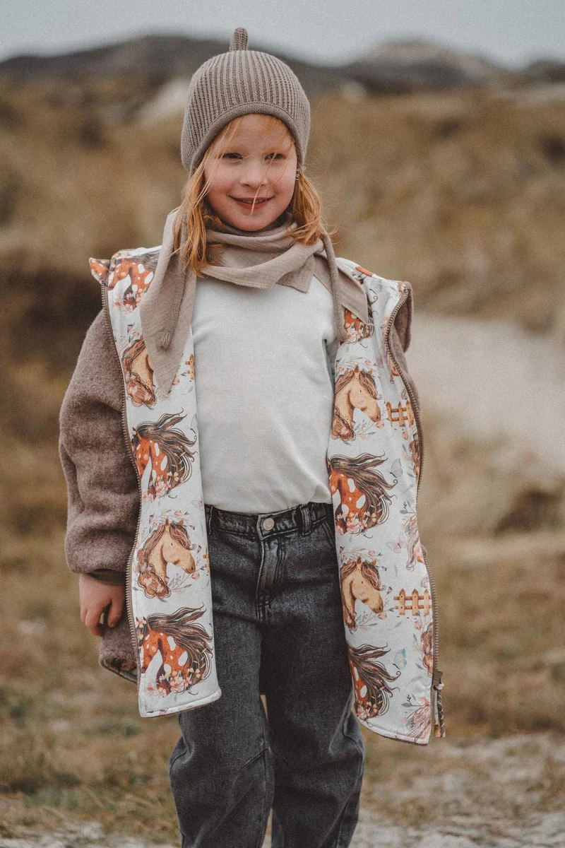 Wollwalkjacke Kinder - Zotteliges Pony
