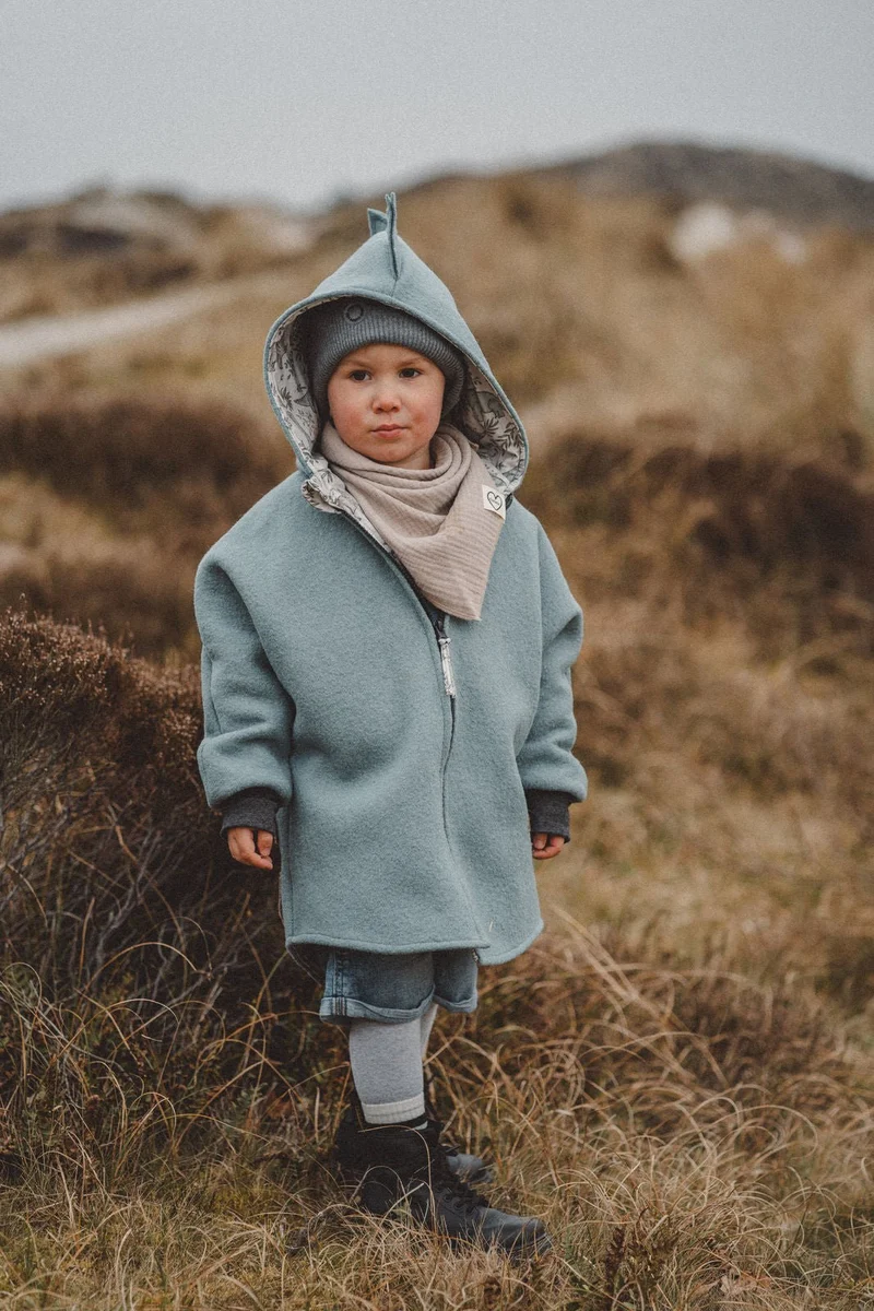 Wollwalkjacke Kinder -Drolliger Dino Mint
