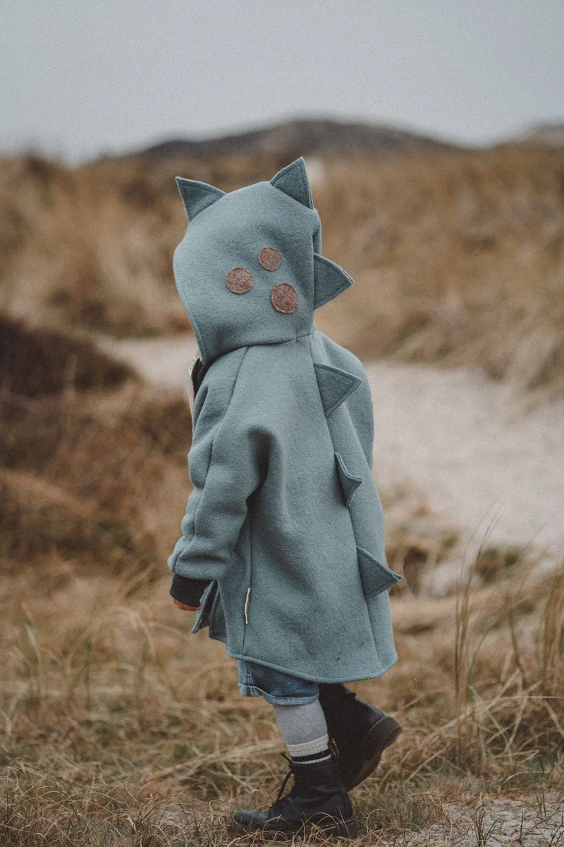 Wollwalkjacke Kinder -Drolliger Dino Mint