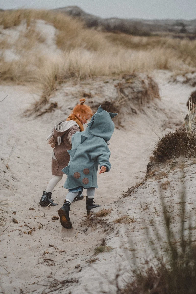 Wollwalkjacke Kinder -Drolliger Dino Mint