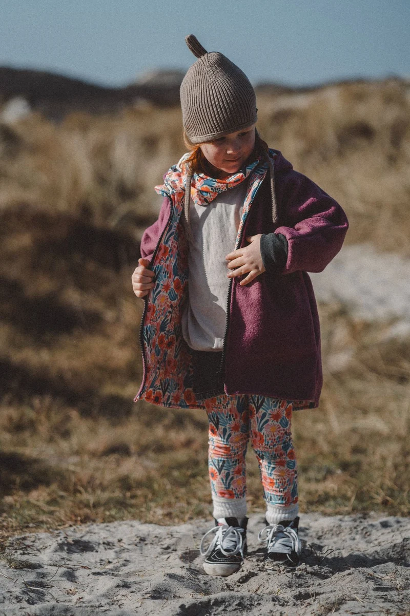 Wollwalkjacke Kinder Beere Blume Bunt
