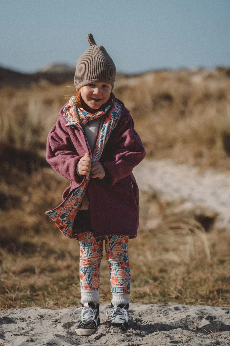 Wollwalkjacke Kinder Beere Blume Bunt