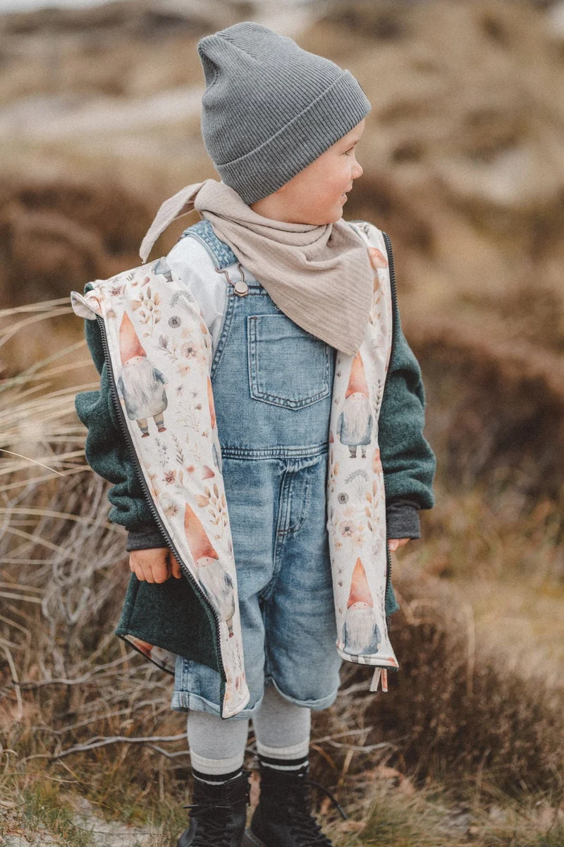 Wollwalkjacke Kinder Wald Wichtel