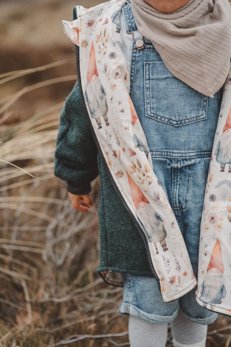 Wollwalkjacke Kinder Wald Wichtel