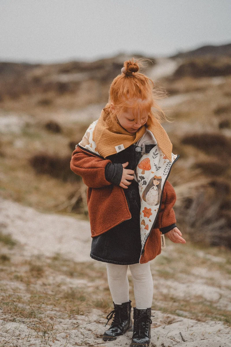 Wollwalkjacke Kinder Rost Waldprinzessin