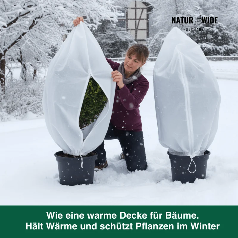 Winterschutz-Haube für Pflanzen – Frostschutz-Vlies mit Reißverschluss