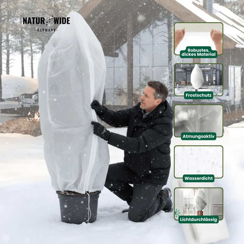 Winterschutz-Haube für Pflanzen – Frostschutz-Vlies mit Reißverschluss