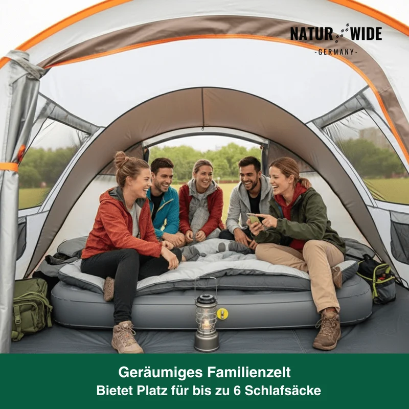 Pop-Up Wurfzelt 5-8 Personen – Automatisches Campingzelt Wasserdicht