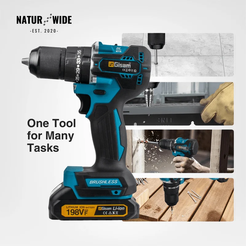 Cordless Impact Drill 18V Brushless – 65Nm & 1/2" Chuck