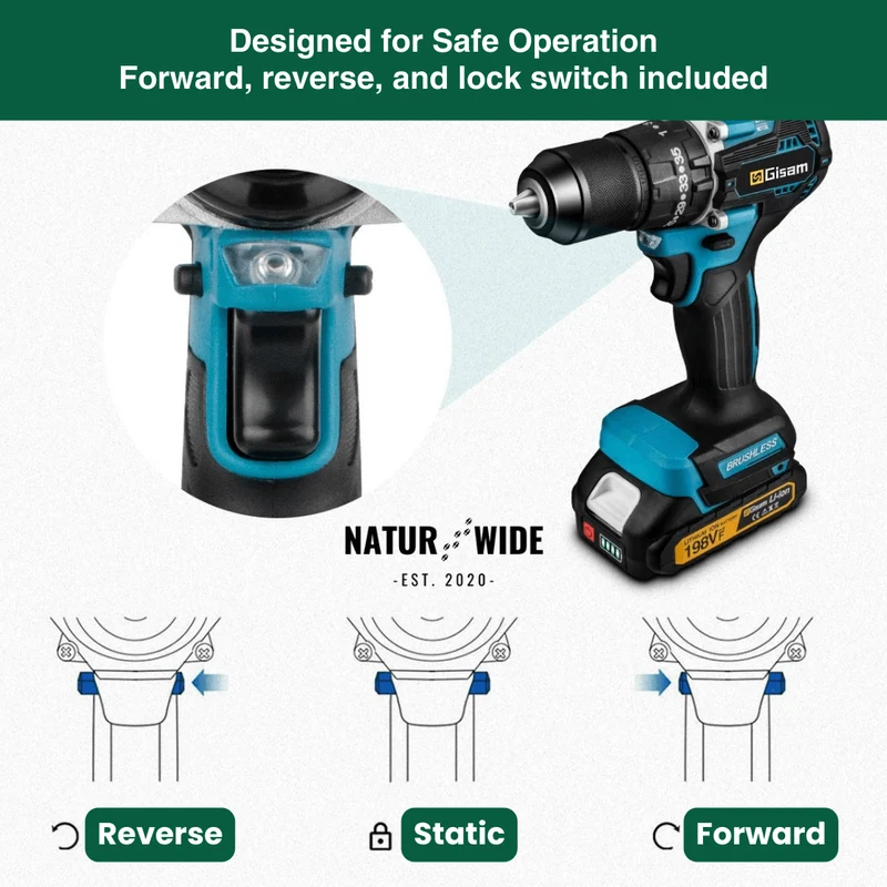 Cordless Impact Drill 18V Brushless – 65Nm & 1/2" Chuck