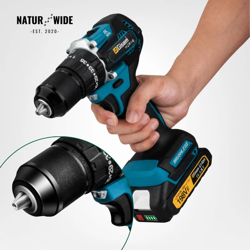 Cordless Impact Drill 18V Brushless – 65Nm & 1/2" Chuck