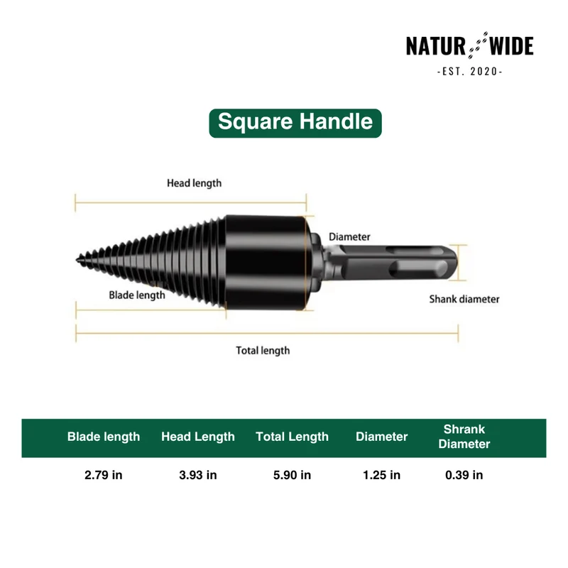 Firewood Splitter Drill Bit 32mm – Wood Splitting Cone