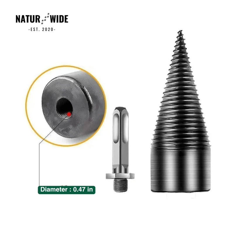 Firewood Splitter Drill Bit 32mm – Wood Splitting Cone