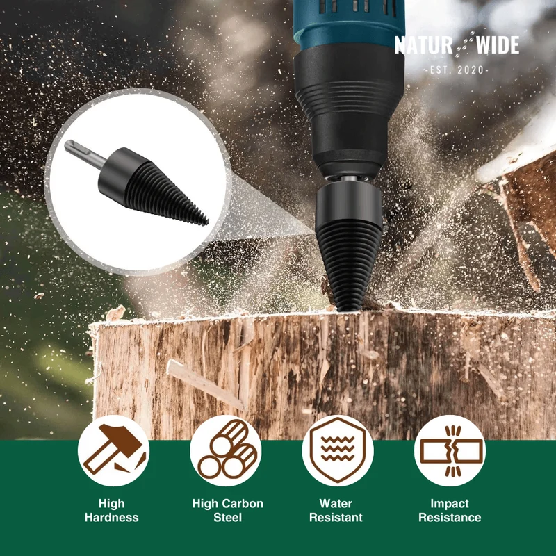 Firewood Splitter Drill Bit 32mm – Wood Splitting Cone
