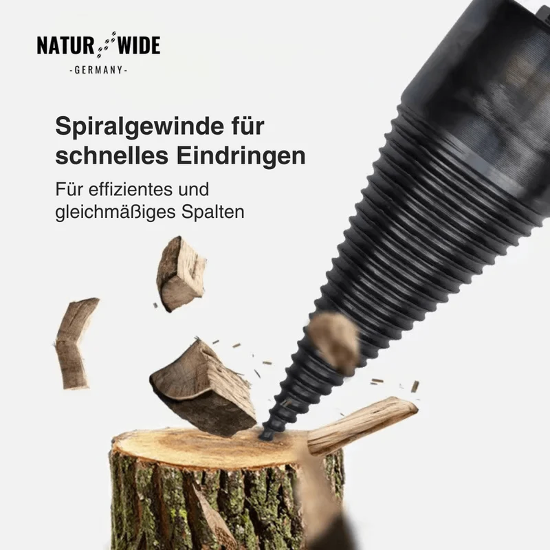 Brennholz-Spaltbohrer 32mm – Kegelspalter für Bohrmaschine