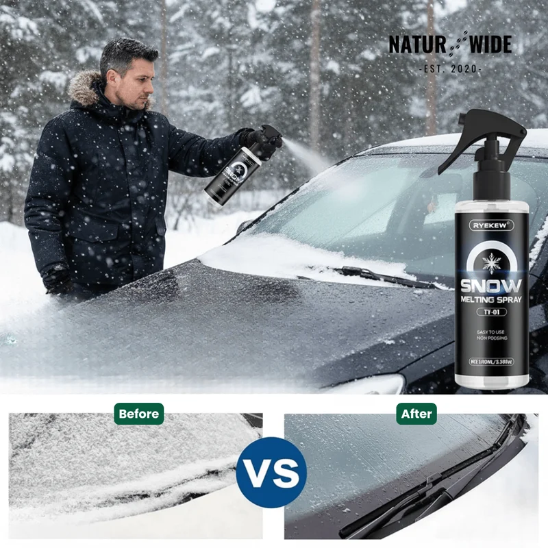 Fast-Acting Car Deicer Spray – Ice & Frost Remover (3.4 fl oz / 100ml)