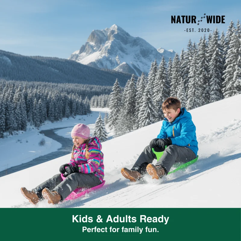 Durable Snow Sled & Sand Slider – Winter Fun Toboggan (22")