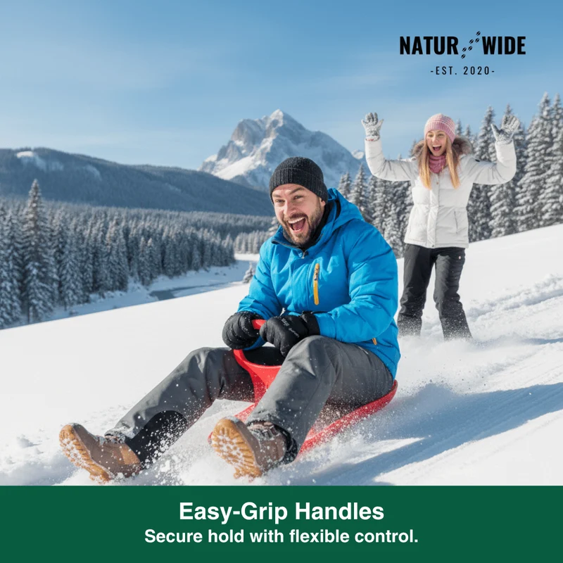 Durable Snow Sled & Sand Slider – Winter Fun Toboggan (22")