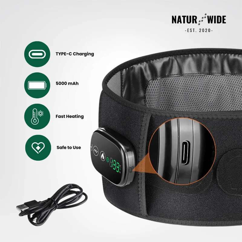 Back Massage Belt – Heating Pad, Vibration & Red Light Therapy