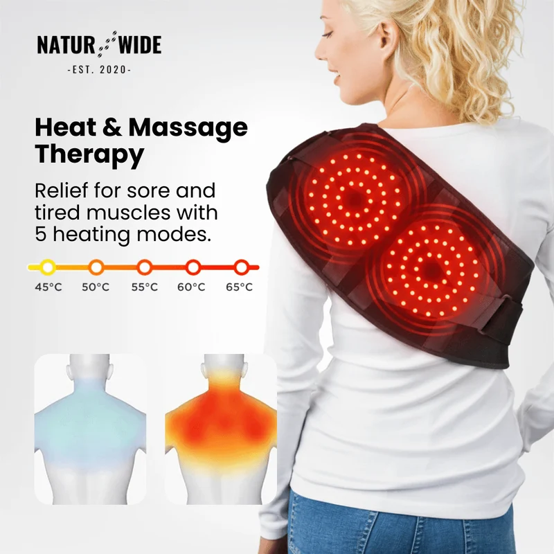 Back Massage Belt – Heating Pad, Vibration & Red Light Therapy