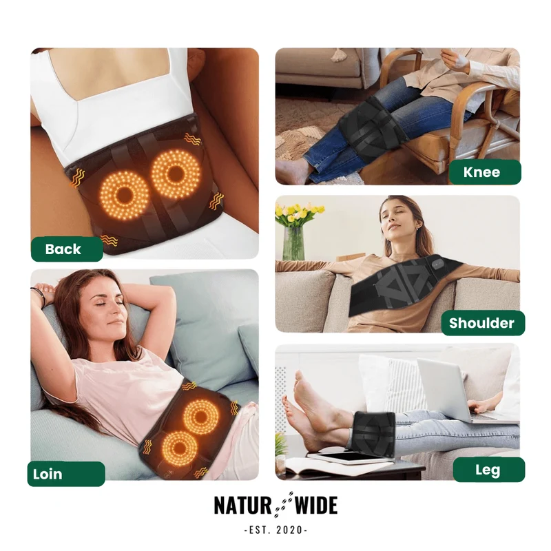 Back Massage Belt – Heating Pad, Vibration & Red Light Therapy