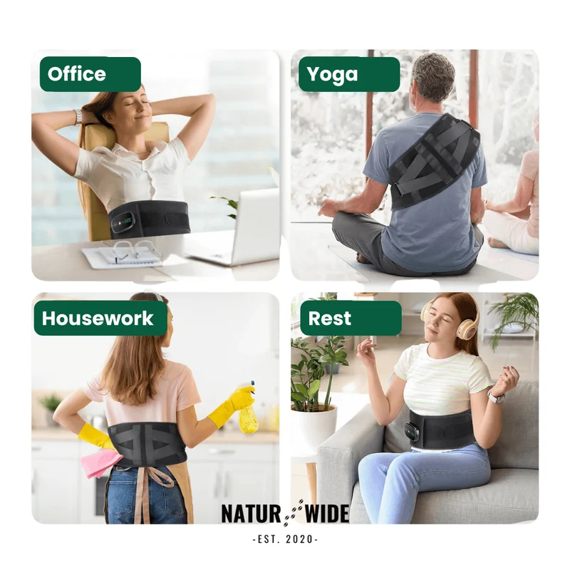 Back Massage Belt – Heating Pad, Vibration & Red Light Therapy