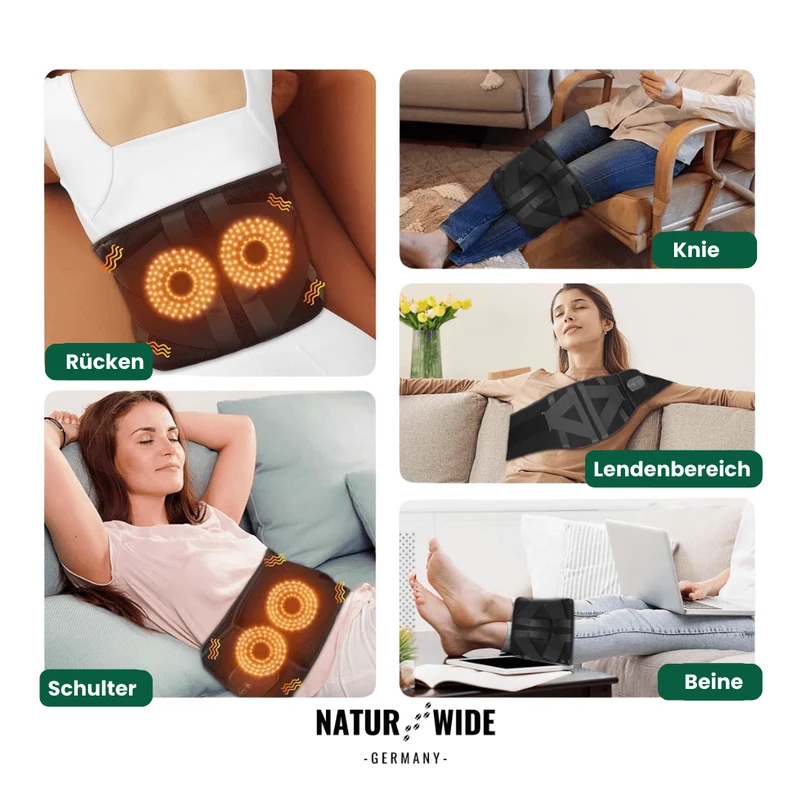 Rücken-Massagegürtel – Wärme, Vibration & Rotlichttherapie