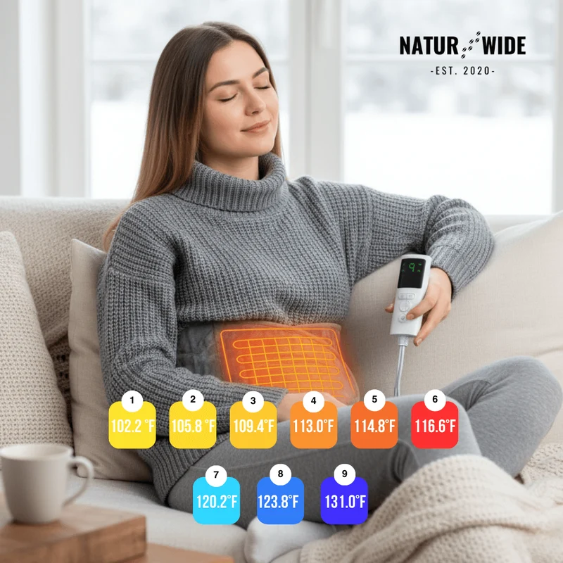 Electric Back Heating Belt – Waist Warmer with 9 Heat Settings & Timer