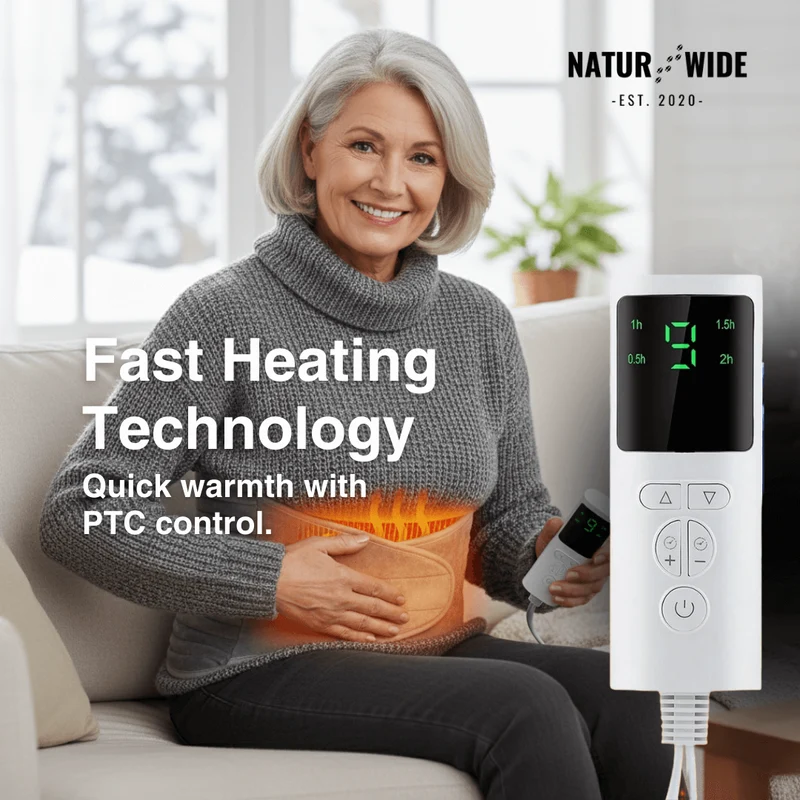 Electric Back Heating Belt – Waist Warmer with 9 Heat Settings & Timer