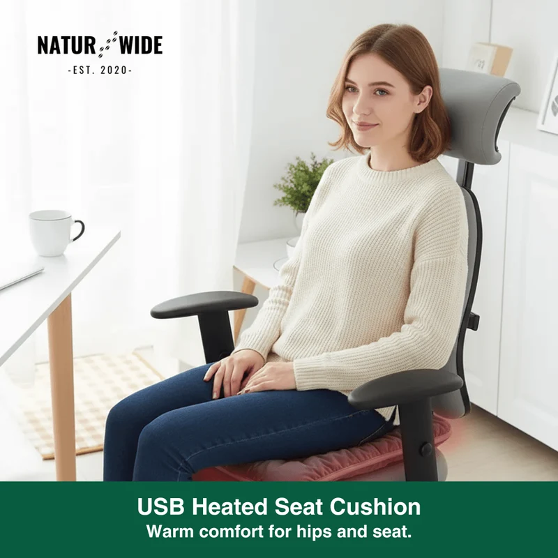 USB Electric Heating Cushion 18" – Heated Pad for Chair, Car & Pets