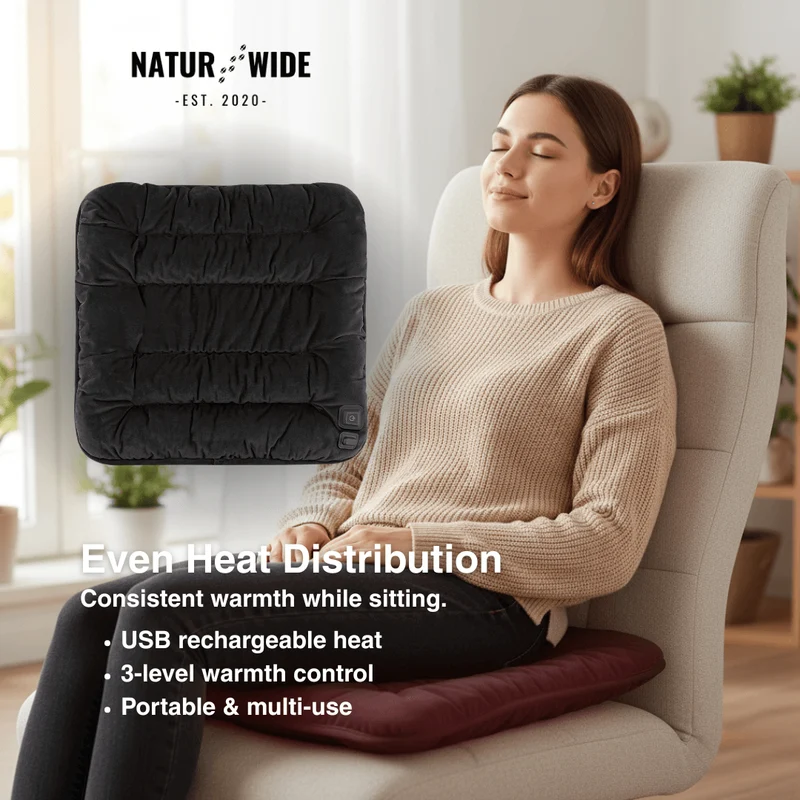 USB Electric Heating Cushion 18" – Heated Pad for Chair, Car & Pets