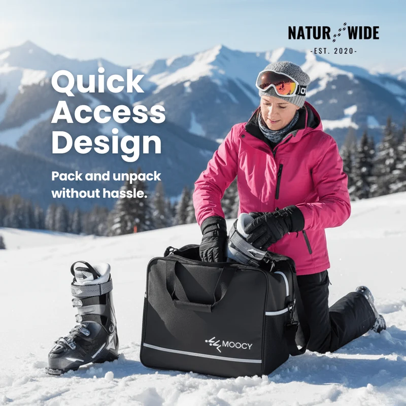 2-Piece Ski Bag Set – Ski Carrier & Boot Bag Combo (Adjustable up to 80")