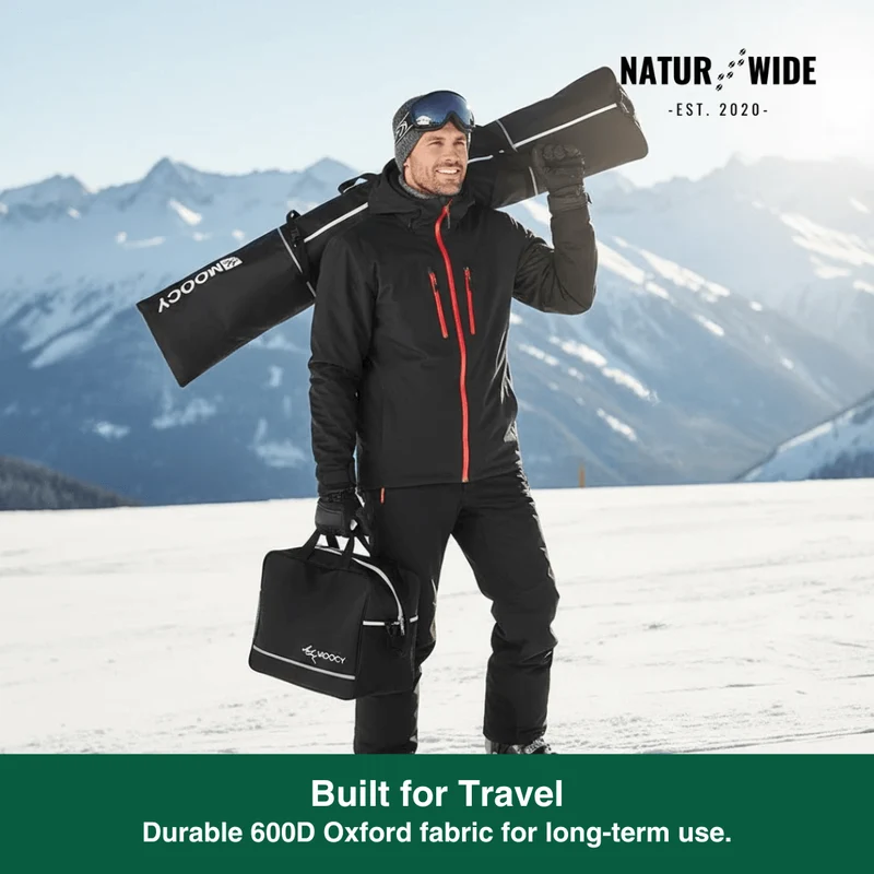 2-Piece Ski Bag Set – Ski Carrier & Boot Bag Combo (Adjustable up to 80")
