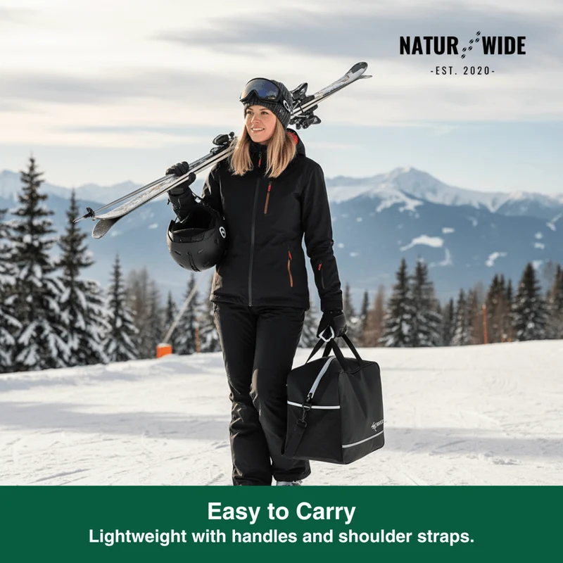 2-Piece Ski Bag Set – Ski Carrier & Boot Bag Combo (Adjustable up to 80")