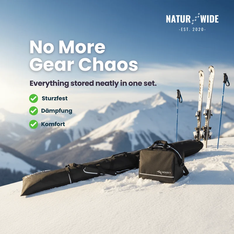 2-Piece Ski Bag Set – Ski Carrier & Boot Bag Combo (Adjustable up to 80")