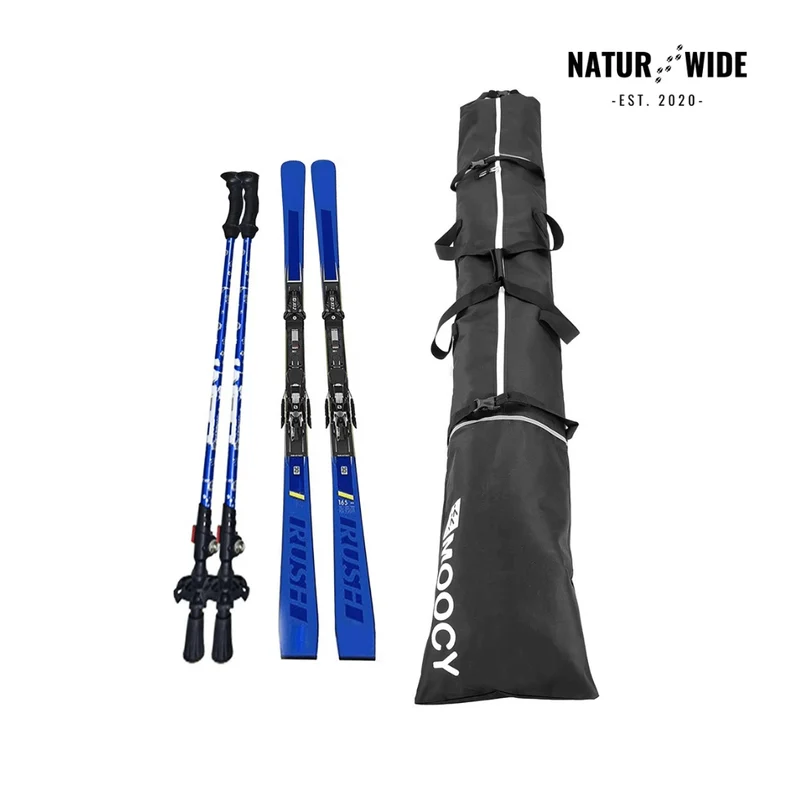 2-Piece Ski Bag Set – Ski Carrier & Boot Bag Combo (Adjustable up to 80")