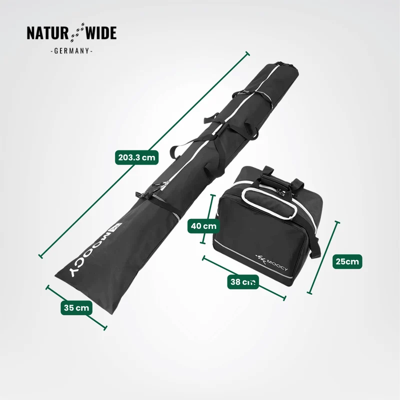 Skitaschen Set 2-teilig – Skisack & Skischuhtasche (200cm)