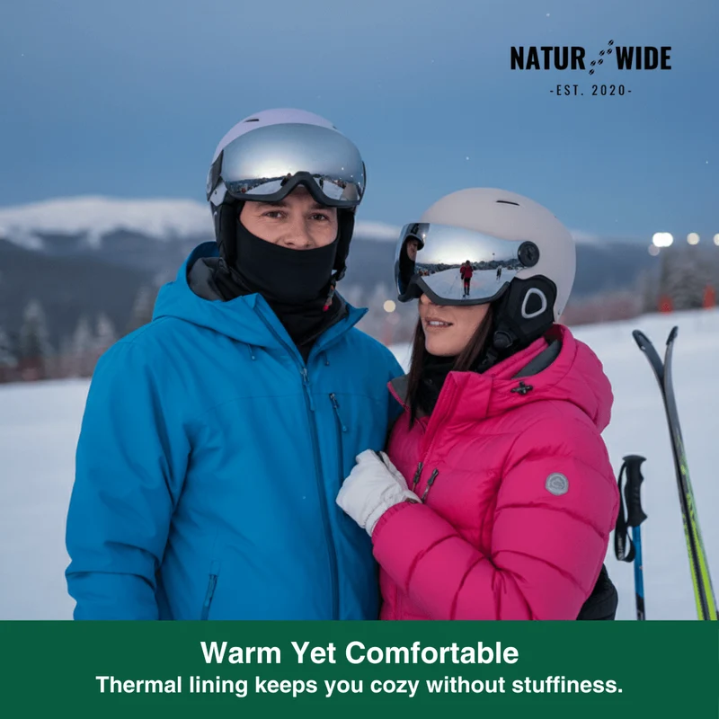 Premium Ski Helmet with Integrated Goggles – Warm & Shockproof