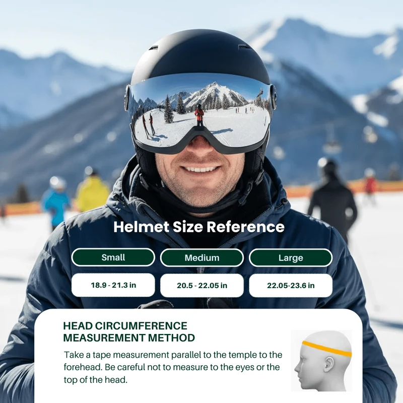 Premium Ski Helmet with Integrated Goggles – Warm & Shockproof