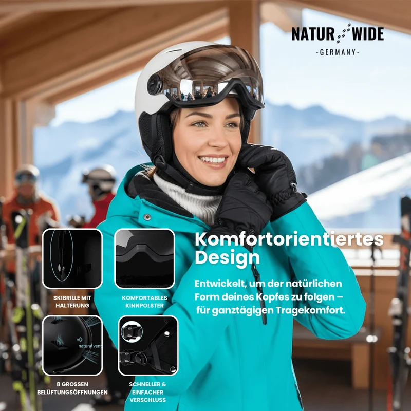 Premium Skihelm mit integriertem Visier – Warm & Stoßfest