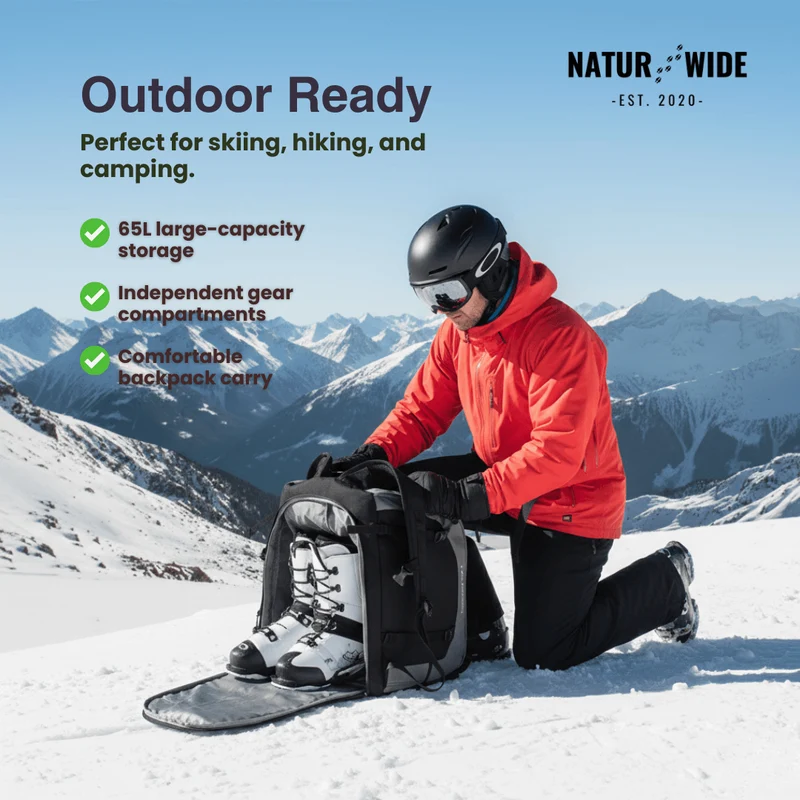 2200oz Ski Boot Bag Backpack – Large Capacity for Helmet, Boots & Gear
