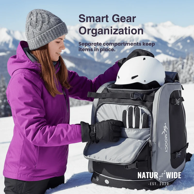 2200oz Ski Boot Bag Backpack – Large Capacity for Helmet, Boots & Gear
