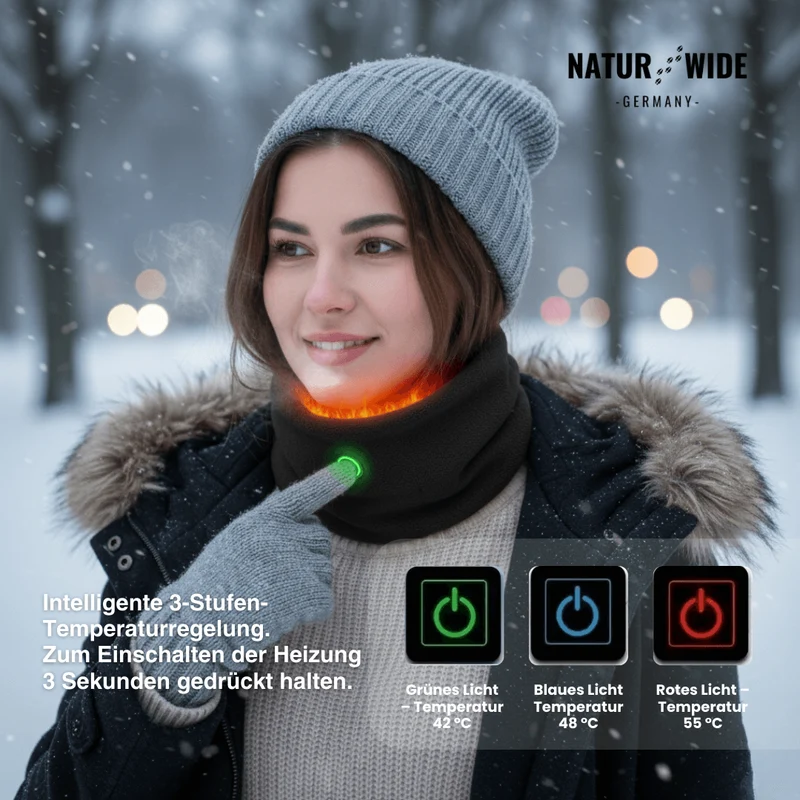 USB Heated Neck Warmer – Electric Scarf with 3 Heat Settings