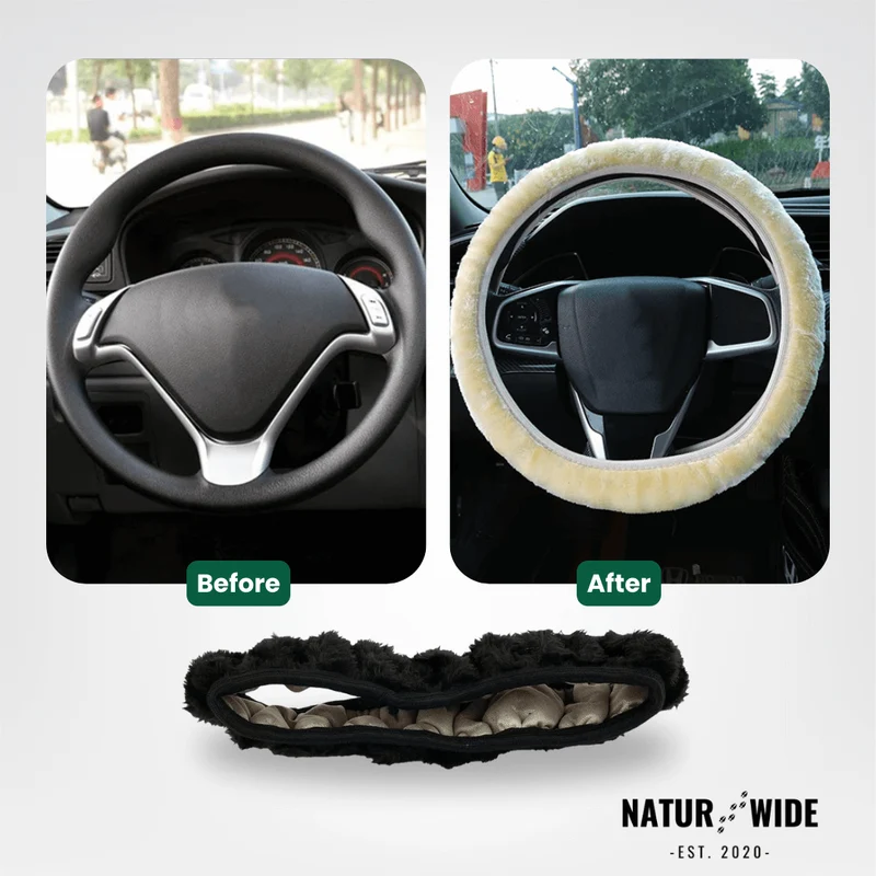 Soft Plush Steering Wheel Cover – Warm Winter Protector (15")