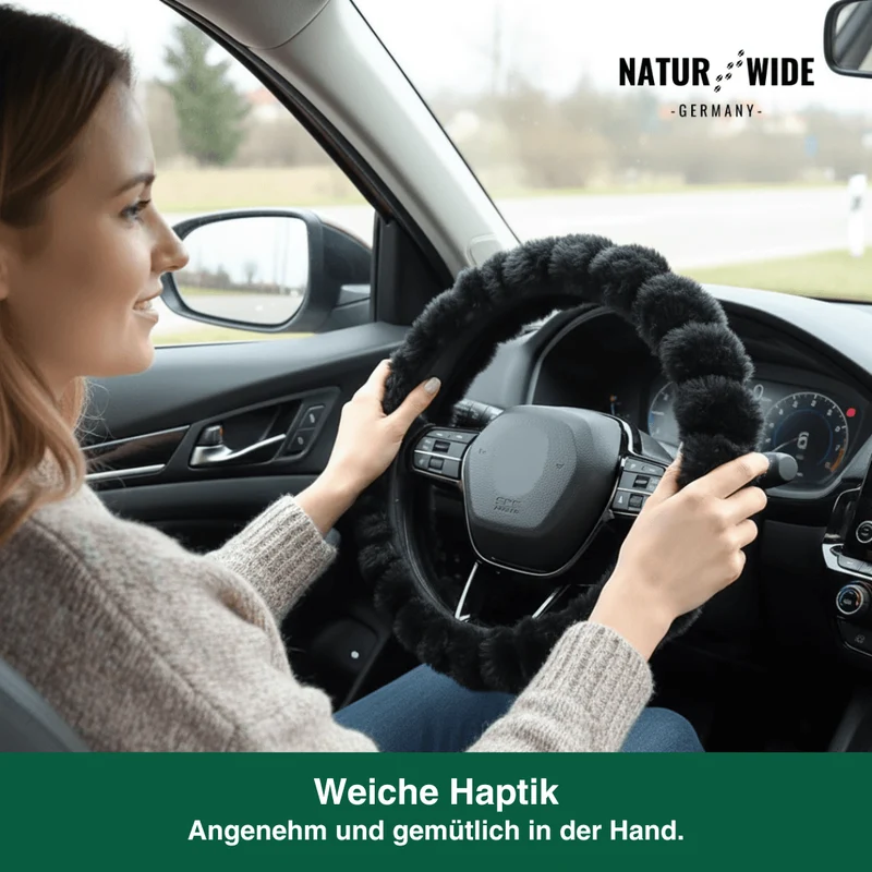 Soft Plush Steering Wheel Cover – Warm Winter Protector (15")