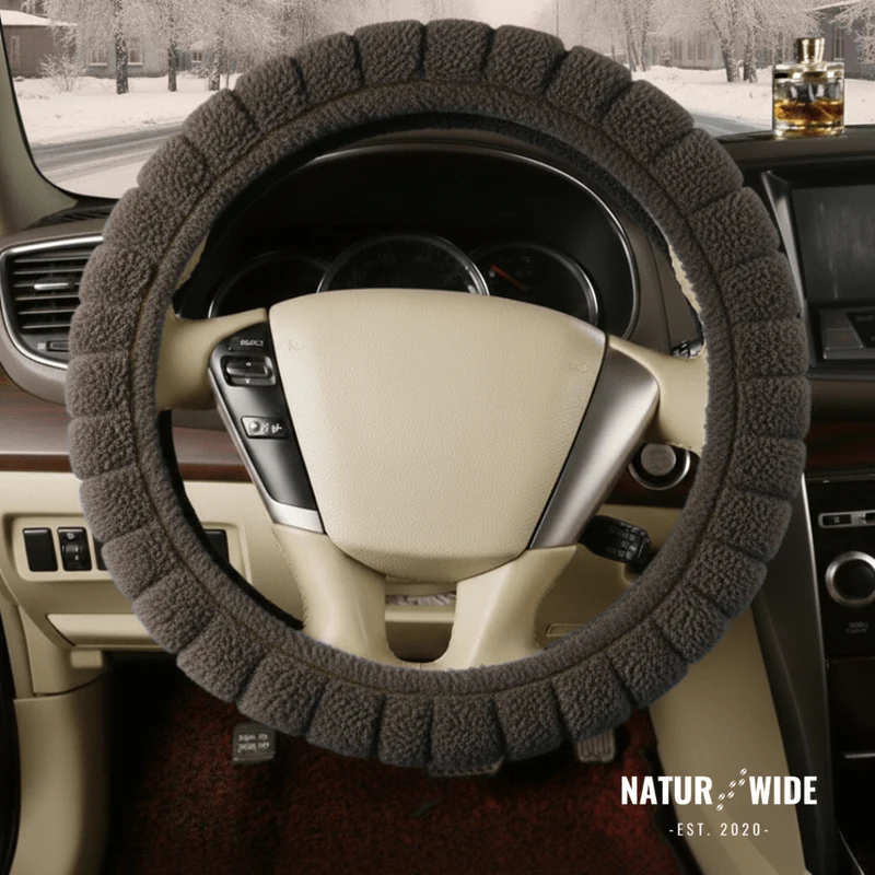 Soft Plush Steering Wheel Cover – Warm Winter Protector (15")