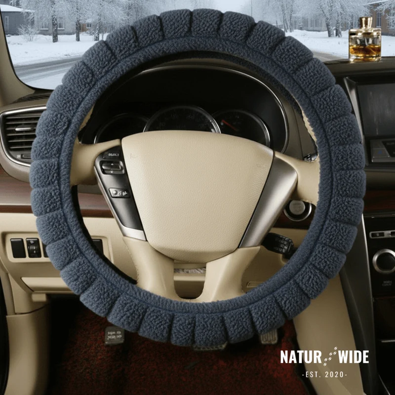 Soft Plush Steering Wheel Cover – Warm Winter Protector (15")