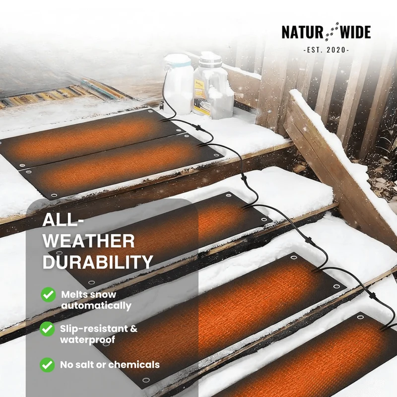 Heated Snow Melting Mat – Non-Slip Stair & Walkway Heater
