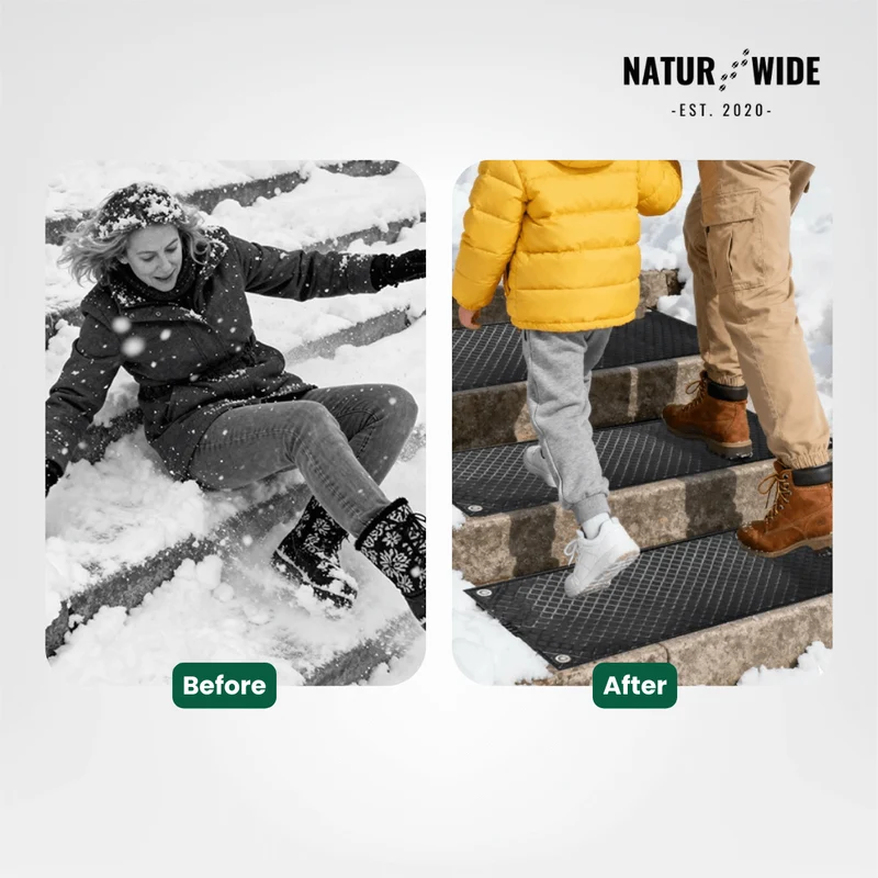 Heated Snow Melting Mat – Non-Slip Stair & Walkway Heater