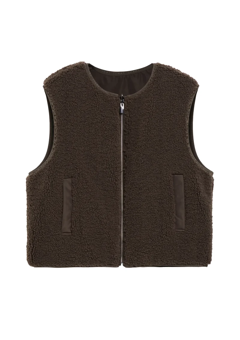 Teddy-Weste reversible